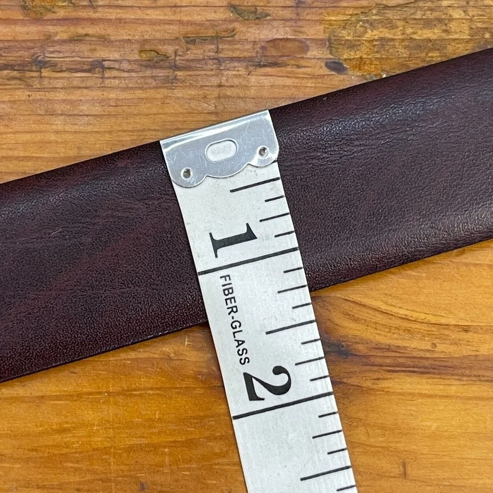 Unbranded Mens Belt Brown Bonded Leather with Brass Buckle‎ Sz 34 Solid USA-Made